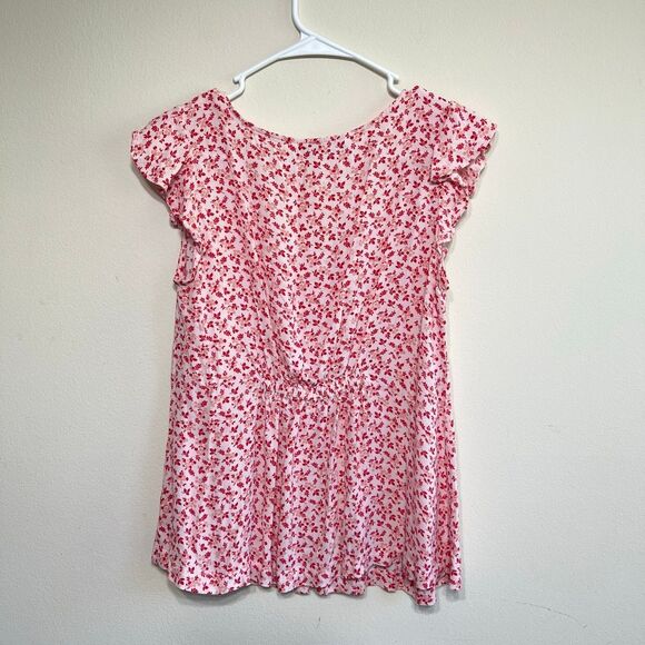 The Nine by Hatch Pink Floral Maternity Shirt Medium Short Sleeve - Picture 4 of 6